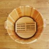 Hinoki 히노끼 편백나무 족욕통 건식 40cm 가정용 [45 평입구 단목통