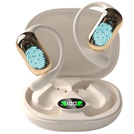 Translation Earbuds Real Time | Language Translator Earbuds, Two-Way Translator Device with APP for 144 Languages and 13 Offline Translation Packs, Two-Way Translator with Al Semantic Tech (Beige)