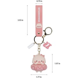 [AIXUAN] Cute Cartoon Pig Keychain, Pink Blue Couple Keychain Accessories Silica Gel Car Keychain Suitable for Women Girls (Pink)