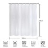 YISURE White Weighted Fabric Shower Curtains 200cm Drop, Large Shower