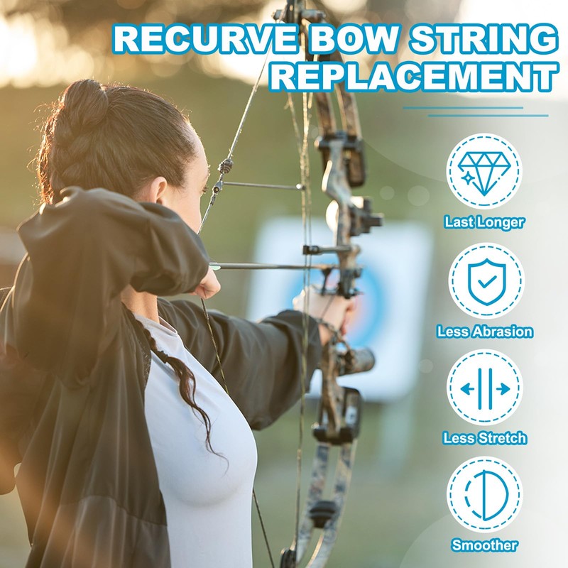 sourcing map Traditional Recurve Bow String Replacement AMO 70" in