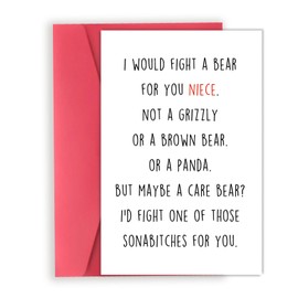 OJsensai Funny Birthday Card for Niece, Niece Gifts from Auntie Uncle, Happy Birthday for Young or Adult Niece