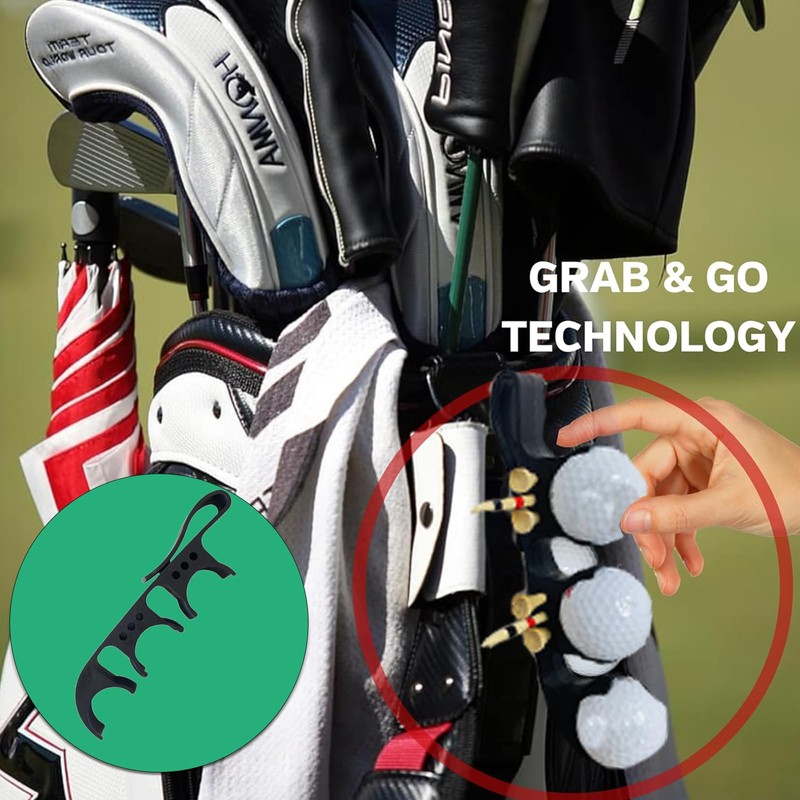 Wbgraceful 2 in 1 Golf Ball Tee Holder & Golf