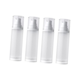 PACKOVE 4pcs Matte Airless Pump Bottles for Bottle Dispenser for Liquids and Cosmetics Compact and Refillable Storage Containers for Toiletries and Cleaning Supplies