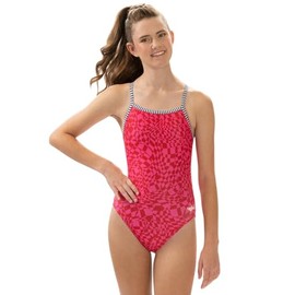 Dolfin Uglies Women's One Piece Swimsuit - Athletic V-Back Training Swimsuit (Red, 30)