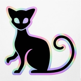 Holographic Decal Stickers of Cat Premium Waterproof Vinyl Decal Stickers for Laptop Phone Accessory Helmet Car Window Mug Tuber Cup Door Wall Decoration ANDVER3d92812HO