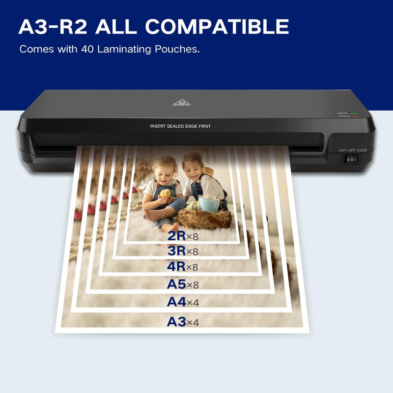 13 Inch A3 Laminator Machine, 7 in 1 Desktop Thermal