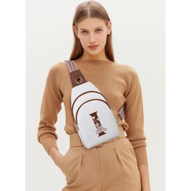 Initial Women Crossbody Bag Sling Shoulder Purse Fanny Pack Side Cross Body Travel Small Leather Belt Backpack Mom Her Daughter Mother Sister Girlfriend Best Friend Xmas Christmas Unique Birthday Gift