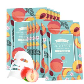 10 Pack Peach Sheet Face Masks Skincare, Moisturizing Soothing Sheet Masks with Peach Extracts, Hyaluronic Acid and Clean Ingredients, Nourish for All Skin Types, Birthday Gifts for Women