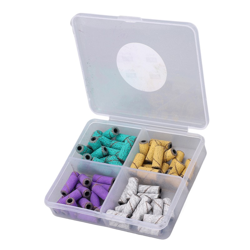60pcs Nail Sanding Bands with Mandrel Bit Manicures Tool Professional