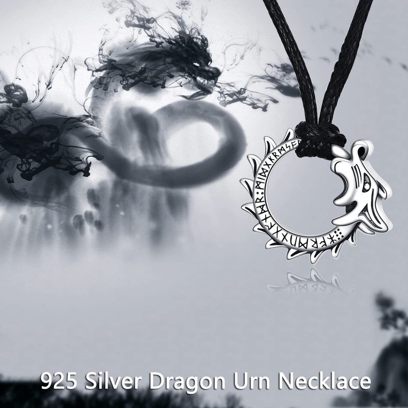 POPLYKE Cremation Urn Necklaces for Ashes Sterling Silver Urn Necklace