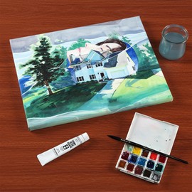 SoHo Urban Artist Select Stretched Cotton Watercolor Paper on 5/8" Frame - 5"x7" 140lb, 300gsm - 100% Acid-Free Cotton Paper for Mixed Media, Watercolor & More - Professional Artists, Students