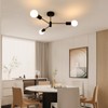 SENQIU Sputnik Ceiling Light, Black Golden Semi Flush Mount Ceiling