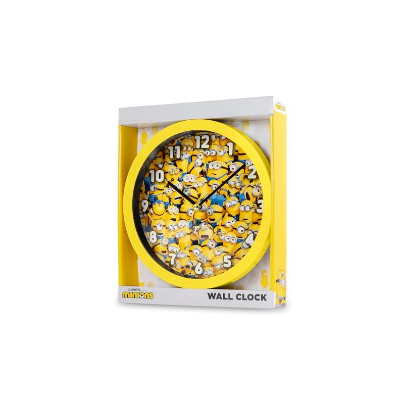 Accutime Kids Yellow Minions Wall Clock for Room Home Kitchen
