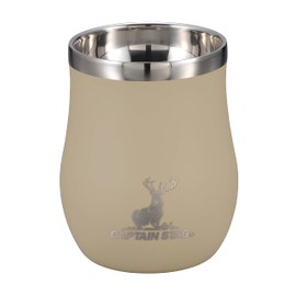 キャプテンスタッグ(CAPTAIN STAG) アウトドア コップ マグカップ マグ カップ タンブラー 香る 真空二重タンブラー 240ml 保温保冷 ステンレス製 ベージュ UE-3578