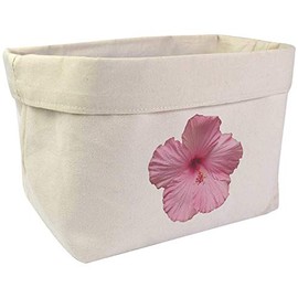 Large 'Pink Hibiscus' Canvas Organiser/Storage Bag (OR00011364)
