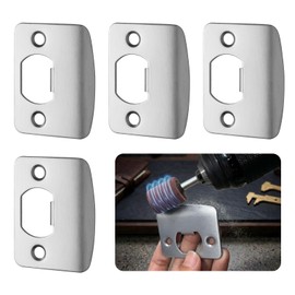 MOSECYOU Standard Door Strike Plates 2-1/4"x1-3/4", Satin Nickel, 4 Pack