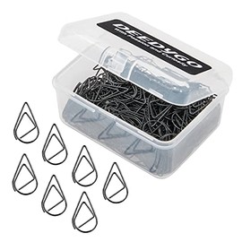 DeedyGo 250 clips de papel de alambre de acero inoxidable para boda, mujeres, niñas, estudiantes, 1 pulgada en forma de gota, clips de papel), Negro