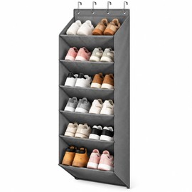 Over-the-Door Shoe Organizer with Deep Pockets – 6-Layer Hanging Shoe Rack for Boots, Sneakers & Small-Space Storage