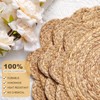 Gandeer 6 Set 12 Round Woven Rattan Placemats Plate Chargers,