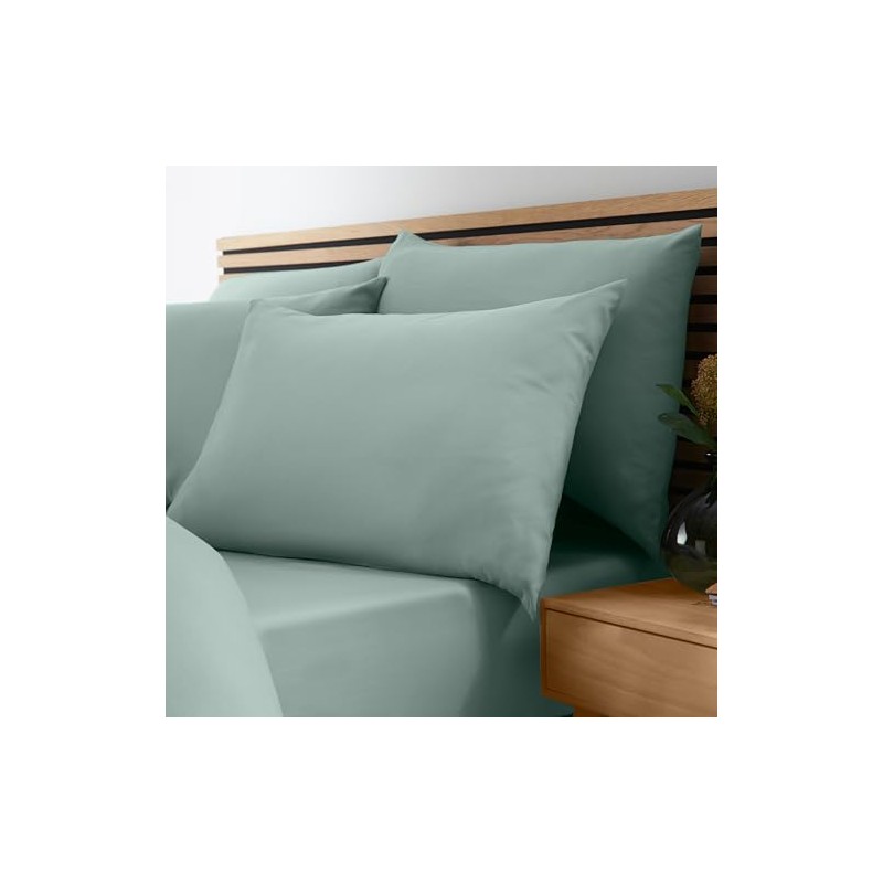 Catherine Lansfield So Soft Non-Iron Super King Fitted Sheet Green