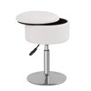 RUCUKEN Adjustable Ottoman Stool White Vanity Stool Vanity Chair for