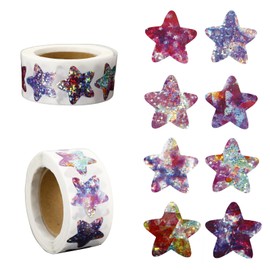 1000PCS 1 Gold and Silver Star Stickers for Kids, Teacher Reward Stickers, Sparkly Foil Star Stickers for Holidays, Gift Envelope Packaging, Classroom Decorations