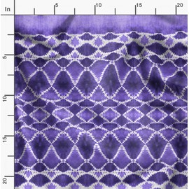 Soimoi Purple Cotton Canvas Fabric Tribal Tie-Dye Print Fabric by Yard 44 Inch Wide