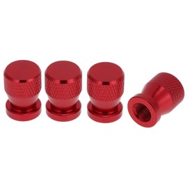 HEROFFIX 4 Pcs Net Pattern Tire Valve Stem Caps Decorative Tyre Valve Dust Covers 7x19mm Red Aluminum Alloy