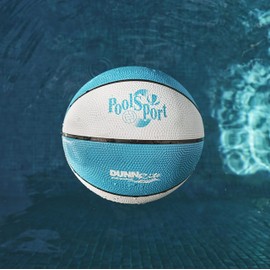 DUNNRITE Products 7.75" Diameter Pool Sport Midsize Blue B150 Pool and Lake Water Basketball, Waterproof
