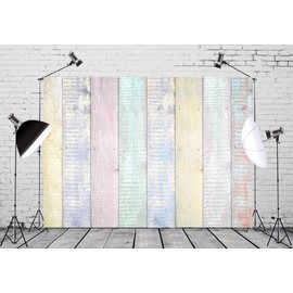 Loccor 8x6ft Fabric Colorful Wood Backdrop Newborn Baby Shower Graduation Anniversary Banner Birthday Party Decoration Product Photography Background Tapestry Selfie Photo Booth Studio Props