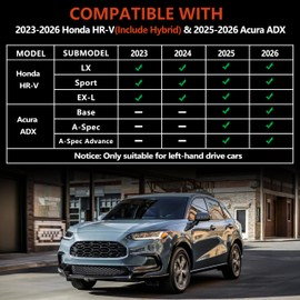 KARPAL Floor Mats & Cargo Liner for Honda HR-V 2023 2024 2025 2026 (Include Hybrid) & Acura ADX 2025, All Weather Protection TPE Floor Liners Honda HRV Accessories Full Set Car Mats