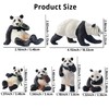 Toymany 6PCS Panda Figurines Toy Set, Realistic Plastic Jungle Animals
