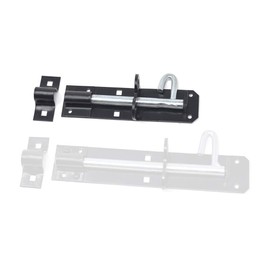 ZEROplus Mild Steel Brenton Pattern Padlock Bolt, for Garden Gates, Sheds (152mm, Black Japanned)