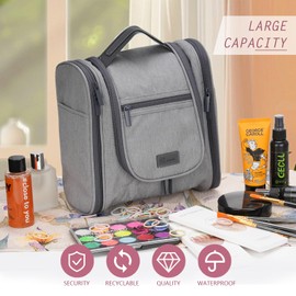 Nutmanel Hanging Toiletry Bag, Travel Toiletry Bag, Men & Women, Cosmetic Bag, Wash Bag with Double Zip Opening, Cosmetic Case, for Children, Women, Girls, Ladies, Grey, gray, Fashion