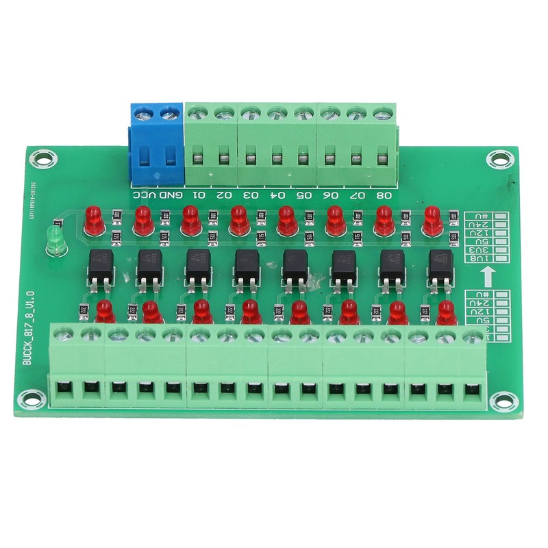 Optical Isolation Module 24V to 5V 8 Channel Optocoupler PLC