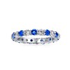 Cubic Zirconia Blue White Alternating Stackable CZ Eternity Ring Simulated