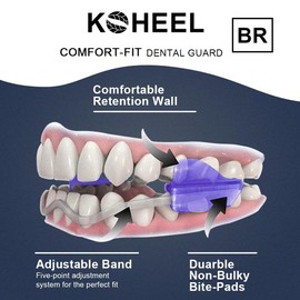 KOHEEL BR-PRO Adjustable Mouth Guard for Teeth Grinding & Clenching, No Boiling Night Guard, Dental Guard for Bruxism Relief (2 Count)