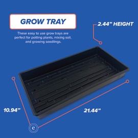 ePackageSupply Growing Trays with Drainage Holes, Color: Black, Size: 20" x 10", Great Indoor Greenhouse Seed Grow Trays: for Seedling, Plant, Propagation and Microgreen Trays. (50 Count)