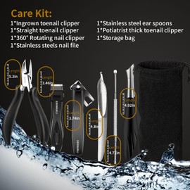 EBEWANLI Podiatrist Toenail Clippers for Seniors Thick Toenails, Toe Nail Clippers for Thick Nails for Seniors, Straight Toe Nail Clippers for Men, Ingrown Toenail Clippers and Angled Nail Clipper Set