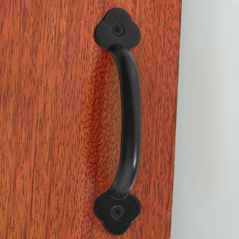 12 Pcs Barn Door Handles, 3.2 Inch Hole Center, Black