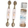WHAMVOX 2pcs Ceramic Drawer Pulls Unique Decorative Handles for Cabinets
