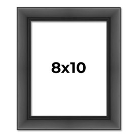 8x10 Frame Black Picture Frame - Complete Modern Photo Frame Includes UV Acrylic Shatter Guard Front, Acid Free Foam Backing Board, Hanging Hardware Wood Wall Frames for Family Photos - no Mat