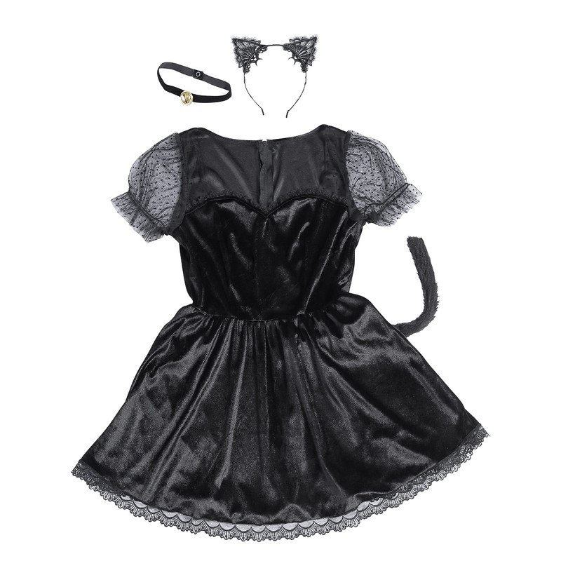 Clearstone Cherries Closet, Cosplay, Halloween, Black Cat, Women's, Black