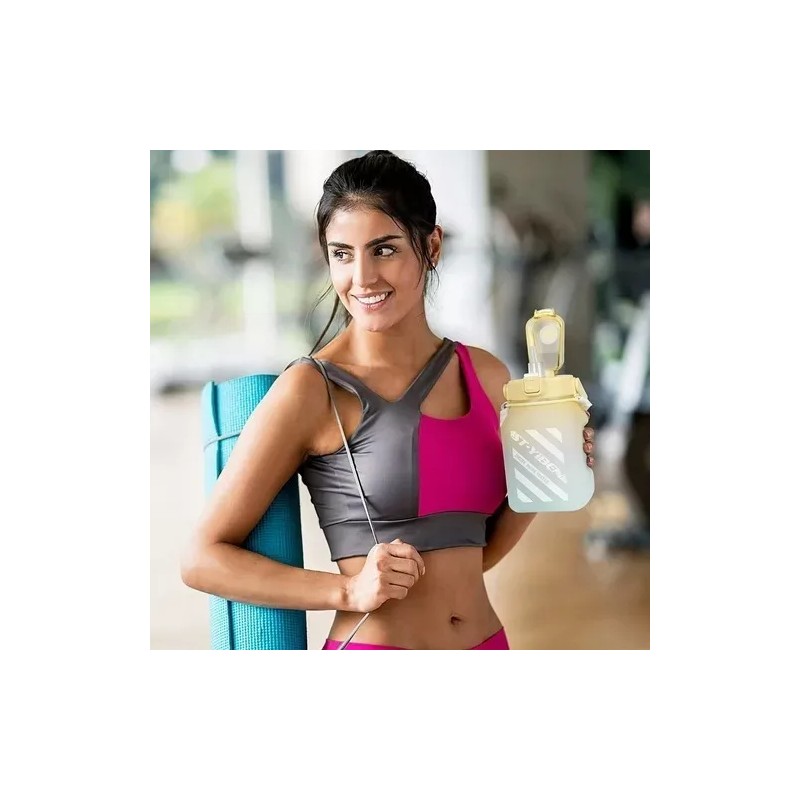 Total Supplier Botella De Agua Cuadrado Termo Motivacional Con Correa