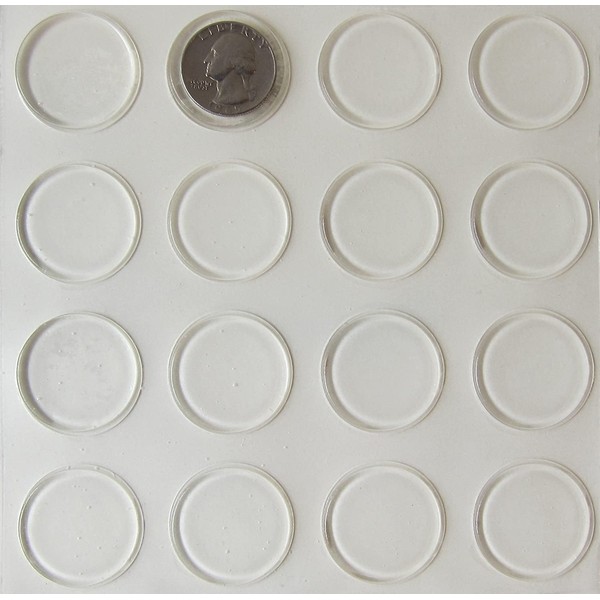 Glass Table Top Bumpers - 48 Pack - Thin Clear Bumper Pads - 1.23 Inch Self Adhesive Round Rubber Bumpers - Glass Table Top Anti Slip Pads - Glass Table Top Spacers