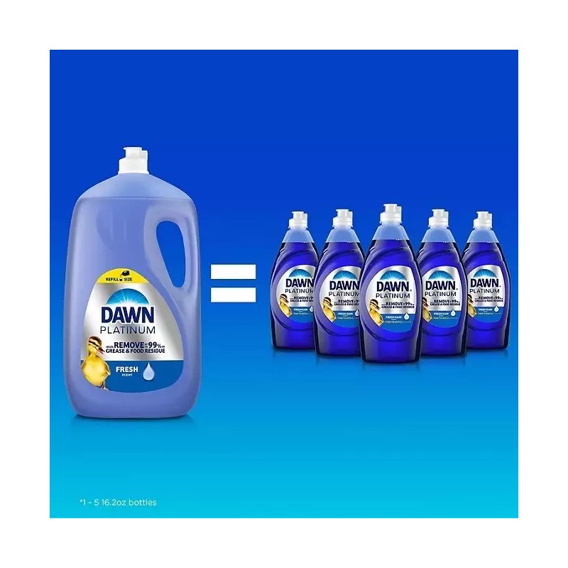 Dawn Platinum Dishwashing Liquid Dish Soap Refreshing Rain 90 fl.