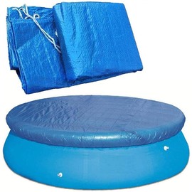 Artfeel 183 cm Round Pool Cover Swimming Pool Cover, Blue PE Tarpaulin Rainproof Dustproof Pool Cover Durable Waterproof Windproof Pool Cover for Above Ground Round Swimming Pool