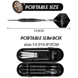 flintronic 3 Pack Steel Darts Set, Professional 24g Darts Tip with Non-Slip Stainless Steel Shaft, Poly Flights, PVC Shafts, Dart Sharpener, Rubber Rings, Flight Protecter, with Gift Box