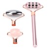 3 in 1 Rose Quartz Face Roller Massager Germanium Facial
